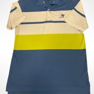 FJ Blue and Yellow Men's Polo Golf Shirt (Kapalua) size XL